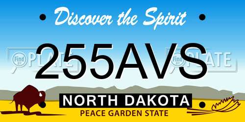 255AVS North Dakota License Plate