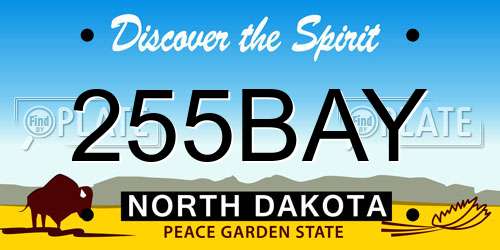 255BAY North Dakota License Plate