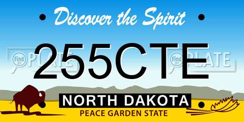 255CTE North Dakota License Plate