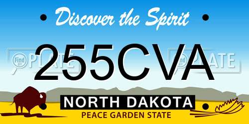255CVA North Dakota License Plate