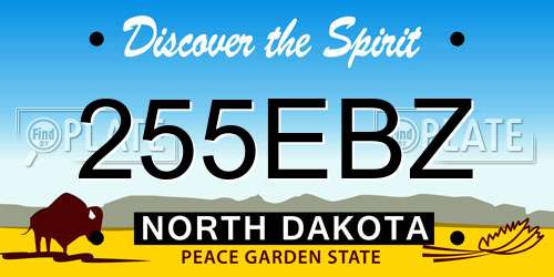 255EBZ North Dakota License Plate