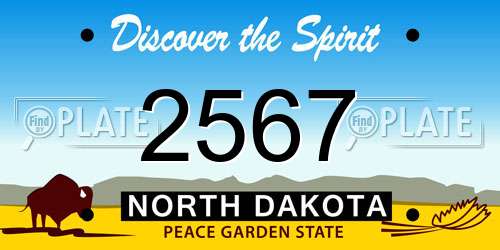 2567 North Dakota License Plate