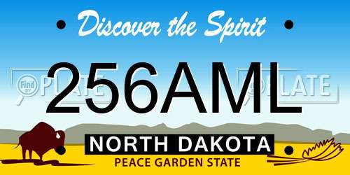 256AML North Dakota License Plate