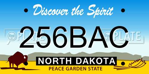 256BAC North Dakota License Plate
