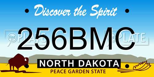 256BMC North Dakota License Plate