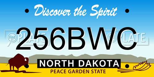 256BWC North Dakota License Plate