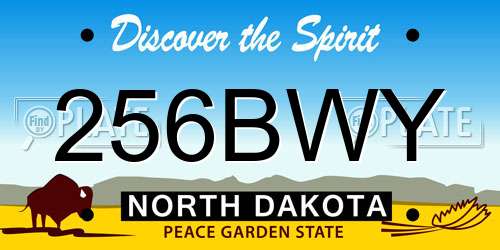 256BWY North Dakota License Plate