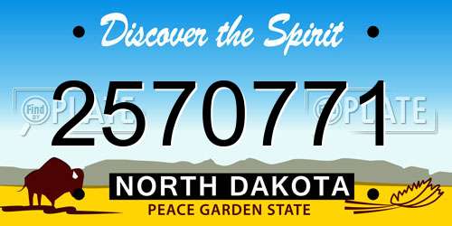 2570771 North Dakota License Plate