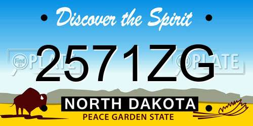 2571ZG North Dakota License Plate