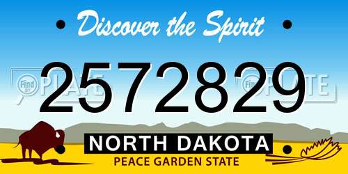 2572829 North Dakota License Plate