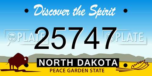 25747 North Dakota License Plate