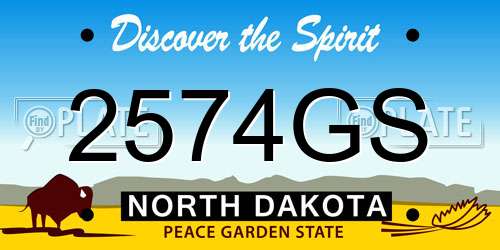 2574GS North Dakota License Plate