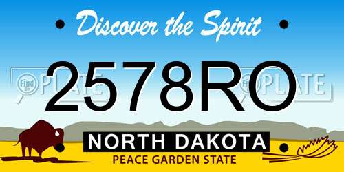 2578RO North Dakota License Plate