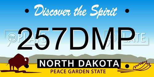 257DMP North Dakota License Plate