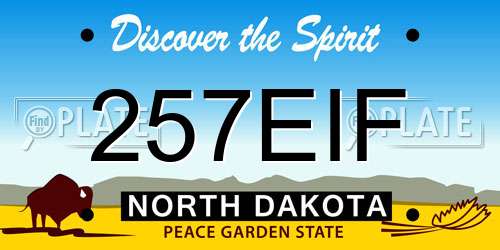 257EIF North Dakota License Plate