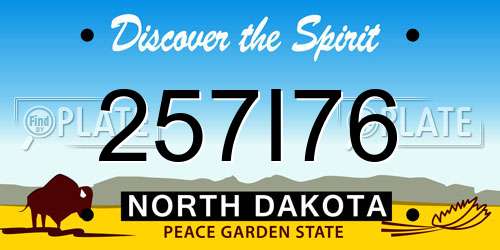 257I76 North Dakota License Plate