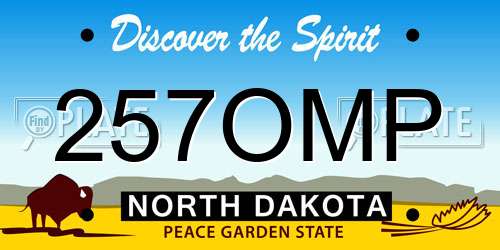 257OMP North Dakota License Plate