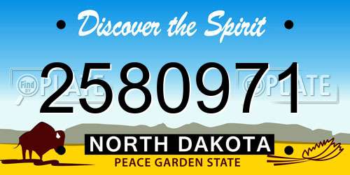 2580971 North Dakota License Plate