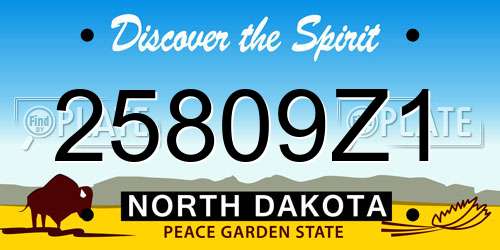 25809Z1 North Dakota License Plate