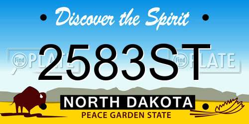 2583ST North Dakota License Plate