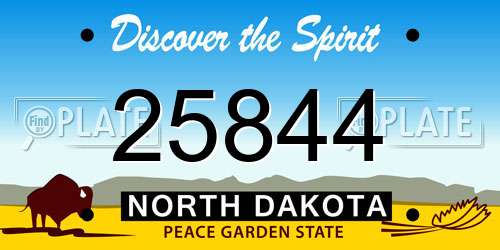 25844 North Dakota License Plate