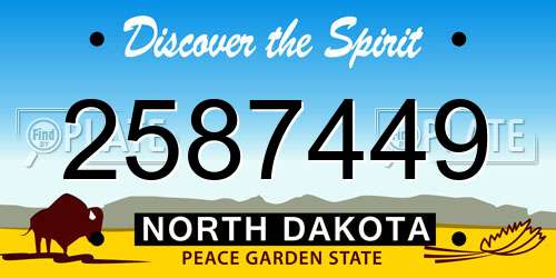 2587449 North Dakota License Plate