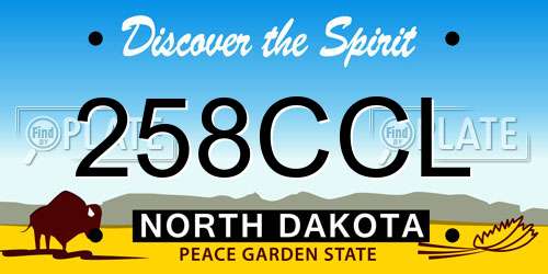 258CCL North Dakota License Plate