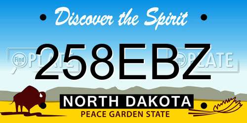 258EBZ North Dakota License Plate