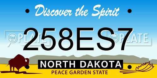 258ES7 North Dakota License Plate