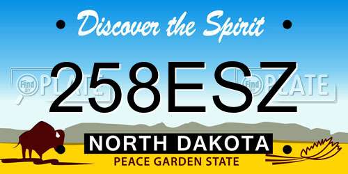 258ESZ North Dakota License Plate