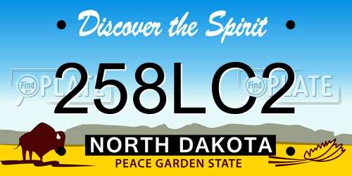 258LC2 North Dakota License Plate