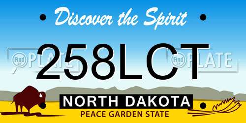 258LCT North Dakota License Plate