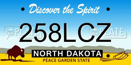 258LCZ North Dakota License Plate