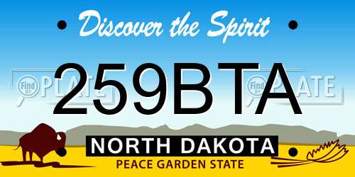 259BTA North Dakota License Plate