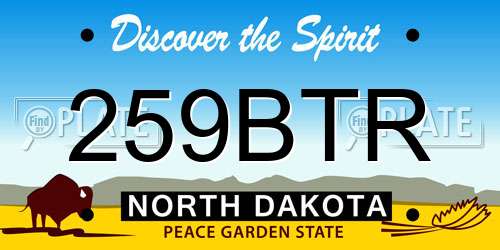 259BTR North Dakota License Plate
