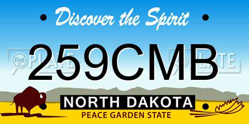 259CMB North Dakota License Plate
