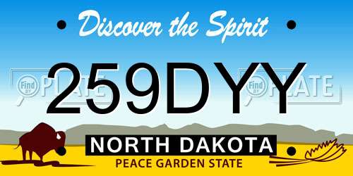 259DYY North Dakota License Plate