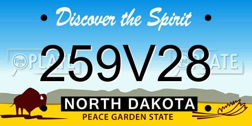 259V28 North Dakota License Plate