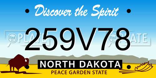 259V78 North Dakota License Plate