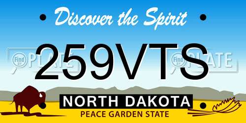 259VTS North Dakota License Plate