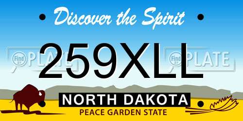 259XLL North Dakota License Plate