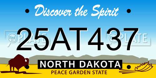 25AT437 North Dakota License Plate