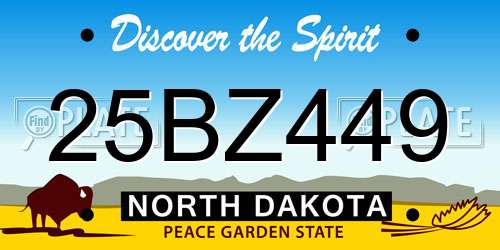 25BZ449 North Dakota License Plate
