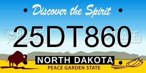 25DT860 North Dakota License Plate