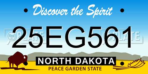 25EG561 North Dakota License Plate
