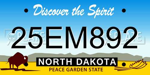 25EM892 North Dakota License Plate