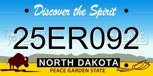 25ER092 North Dakota License Plate
