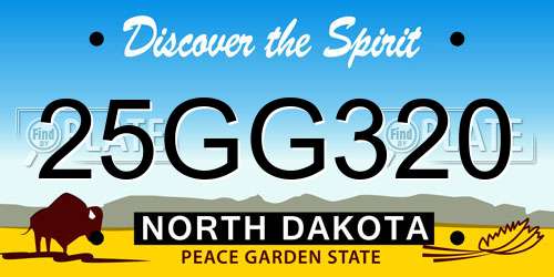 25GG320 North Dakota License Plate