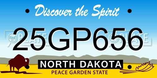 25GP656 North Dakota License Plate