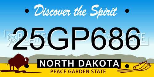 25GP686 North Dakota License Plate